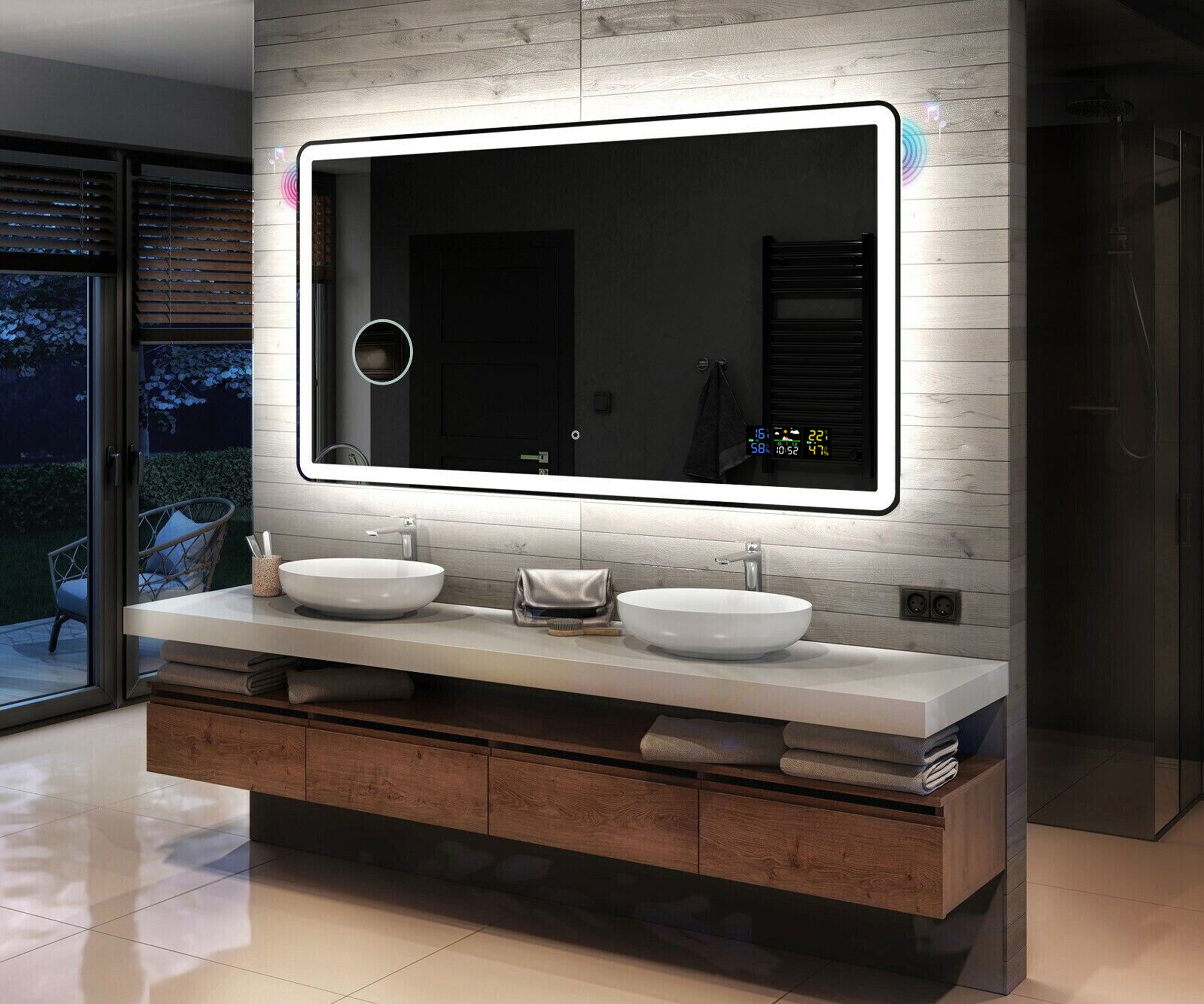 LED Bad Spiegel Badspiegel mit LED Beleuchtung Bluetooth